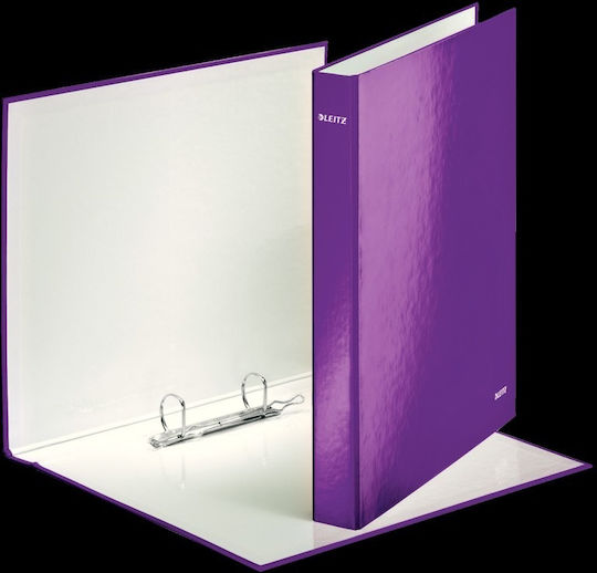 Leitz Wow Mechanical Notebook 2-Ring Mechanism 2.5cm Purple Laminated Cardboard
