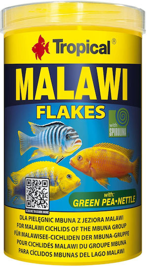 Tropical Malawi Τροφή για Τροπικά Ψάρια σε Νιφάδες με Σπιρουλίνα 1000ml 200γρ.