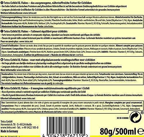 Tetra XL FLAKES Fischfutter für Fische 500ml