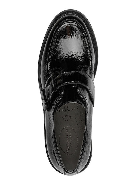Leder Damen Loafers in Schwarz Farbe
