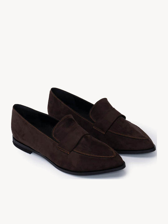 Mocasini Dama Loafers Maro Mat Cu Detalii Capitonate