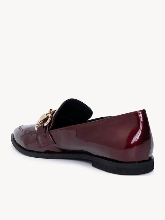 Μπορντό Λουστρίνι Loafers Μυτερή Γραμμή