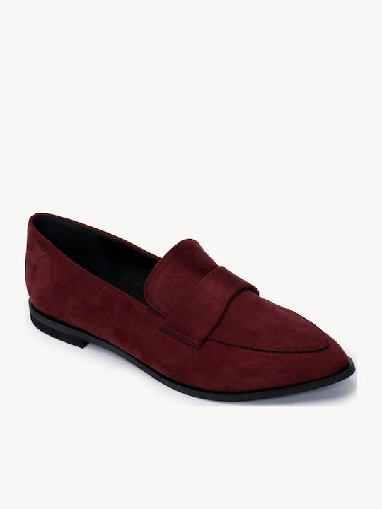 Μπορντό Loafers Καπιτονέ Λεπτομέρειες Ματ Υφή