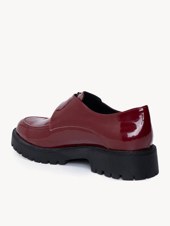 Burgundy Loafers Double Metal Aglet K Chunky Sole