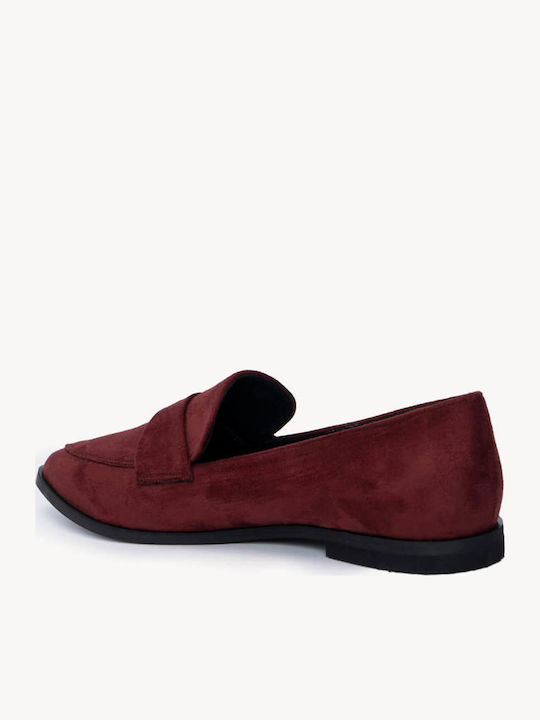 Μπορντό Loafers Καπιτονέ Λεπτομέρειες Ματ Υφή