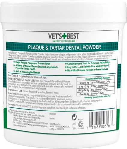 Vet's Best Dental Powder Dog Dental Powder for Small Breeds 90gr