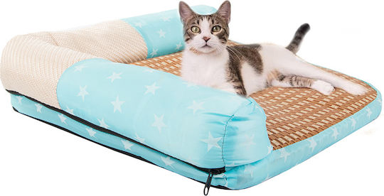 Cat Bed Fluffy Mattress Scratching Post Together 65x55cm Beige Ecru All Cats Beige Ecru