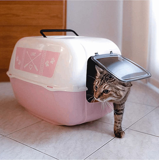 Ferplast Prima Cat Toilet Closed with Filter Pink L52.5 x W38 x H39.5cm