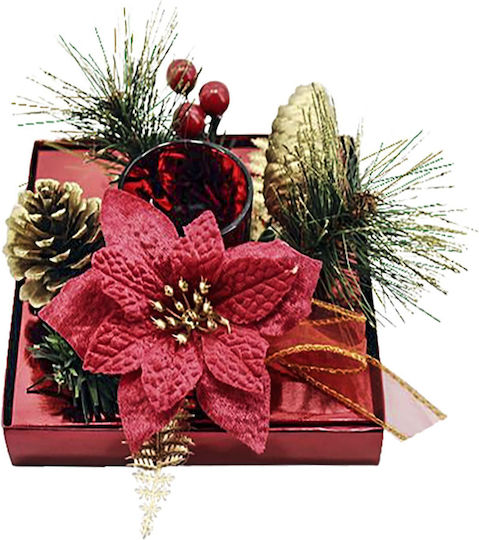 XMASfest Christmas Ceramic Silver Candlestick 15x9cm