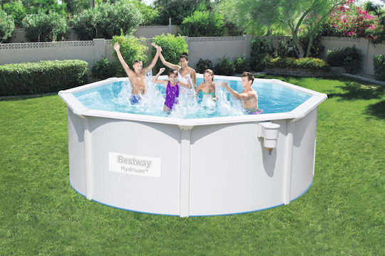 Bestway Runde Schwimmbecken mit Metallic-Rahmen 300x120cm Beiges