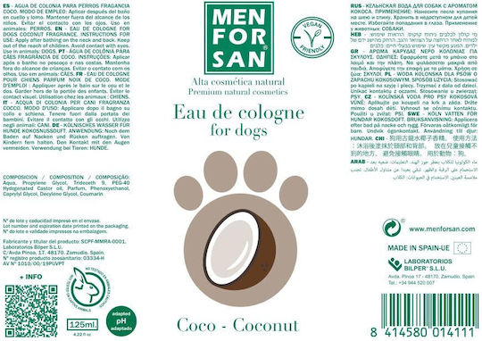 Men for San Coconut Spray Κολώνια Σκύλου 125ml