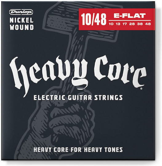 Dunlop Set of Nickel Wound Strings for Electric Guitar Heavy Core 10 - 48"