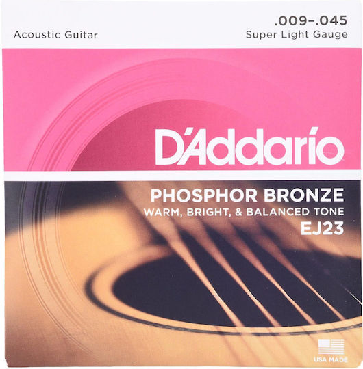 Daddario Комплект Фосфорен бронз Хорди за Акустична китара 9 - 45"
