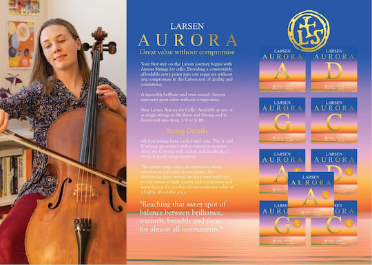 Larsen Aurora 3/4 Medium Μονή Χορδή Steel Τσέλου 3/4 A (Λα)