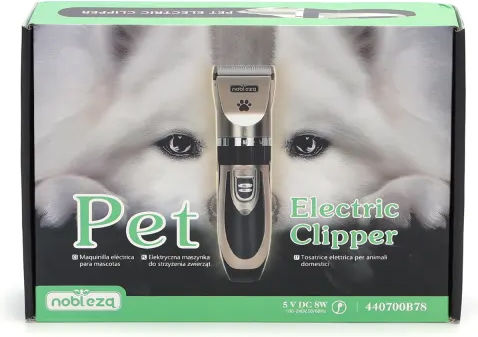 Nobleza Pet Electric Clipper Dog Cat Grooming Machine 4 Combs 17.6x4.5x4.2cm