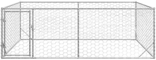 vidaXL Parc Metalic Pentru Câini 300x200x100 cm Argintiu