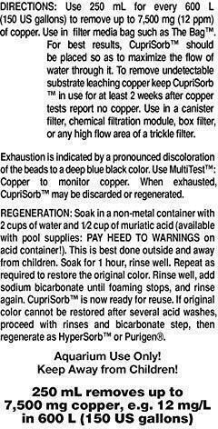 Seachem Cuprisorb Biological Porous Material for Aquarium Filtering Copper and Heavy Metals Absorbent 250ml 1pcs