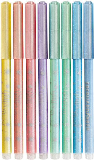 Eberhard Faber Glitter Pastel Washable Glitter Drawing Markers 3mm Set 8pcs