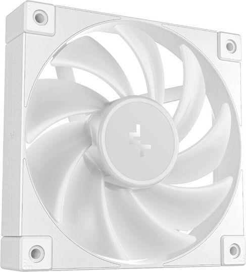 Deepcool Fd12 Вентилатор За Кутия 120мм (2050rpm / 63.6cfm) с ARGB Осветление и Свързване 3-Pin / 4-изводна ШИМ 3бр Бели