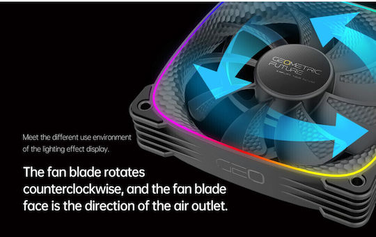 Geometric Future Squama Reverse Blade Case Fans 120mm (2000rpm / 57.67cfm) Without LEDs Connection 4-Pin PWM