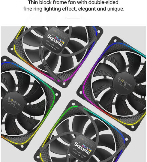 Geometric Future Squama Reverse Blade Case Fans 120mm (2000rpm / 57.67cfm) Without LEDs Connection 4-Pin PWM