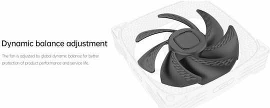 Geometric Future Squama Case Fan 120mm (2000rpm) με Λευκό Φωτισμό και Σύνδεση 4-Pin PWM 3τμχ Λευκό
