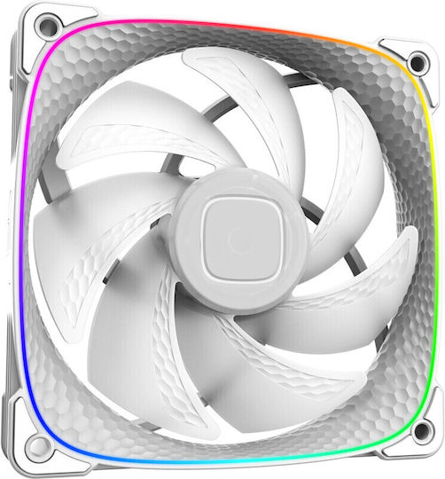 Geometric Future Squama Case Fan 120mm (2000rpm) με Λευκό Φωτισμό και Σύνδεση 4-Pin PWM 3τμχ Λευκό