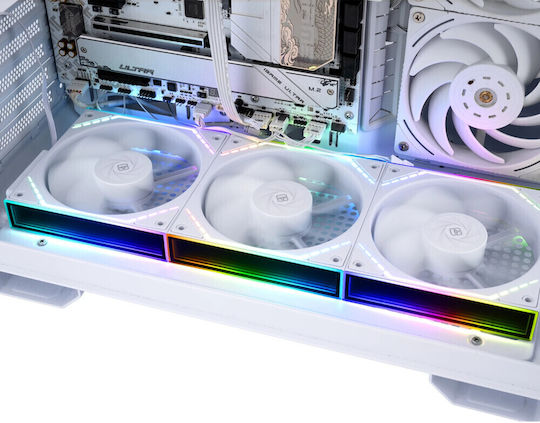 Thermalright TL-M12QRW Reverse Blade Case Fan 120mm (2000rpm / 47.6cfm) with ARGB Lighting 3pcs White