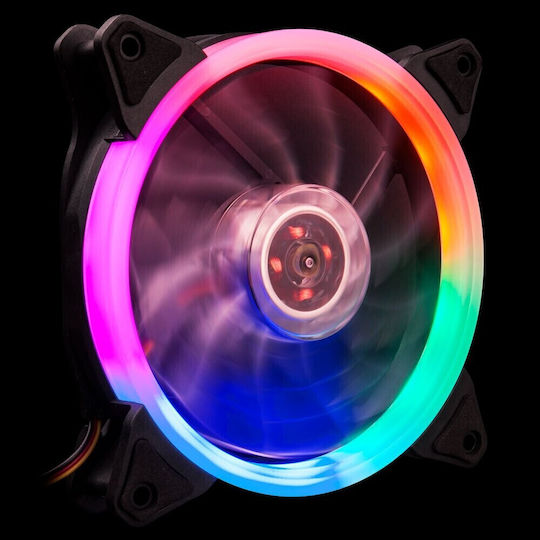 1STPLAYER DF1202512SELN Ventilator Pentru Carcasă 120mm (1100rpm / 38.19cfm) cu Iluminare RGB și Conexiune 3-Pin