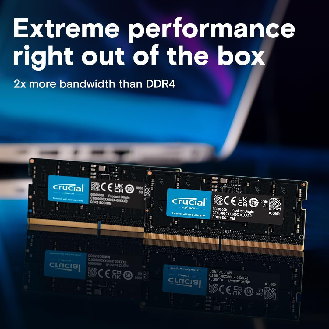 Crucial 32GB DDR5 RAM cu 2 module (2x16GB) și Viteză 4800 pentru