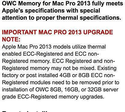 OWC Pc3-14900 DDR3 with Module 1x16GB and Speed 1866 for Server