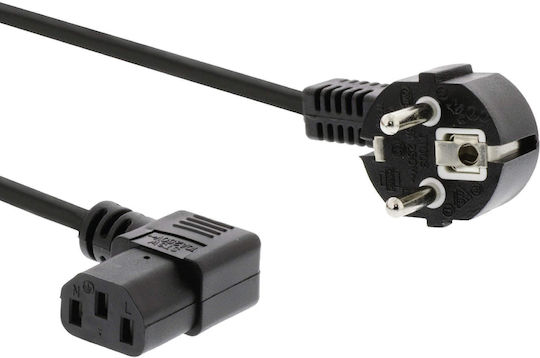 PremiumCord Schuko / IEC C13 - Schuko / IEC C13 Cable 5m Μαύρο