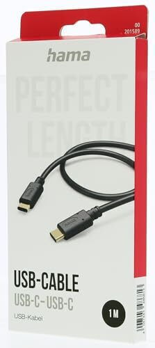HAMA USB 2.0 Cable USB-C Male - USB-C Black 1m