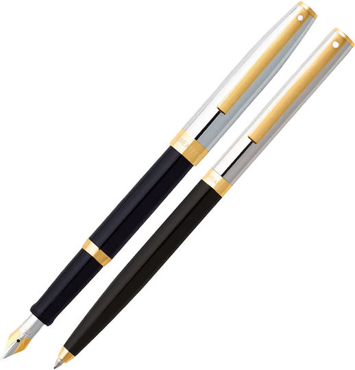 Sheaffer Sagaris Лъскаво Черно С Хромирани Акценти Комплект Химикалка И Писалка