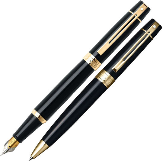 Sheaffer Set 300 Glossy Black Pen Set Bp + Fp M
