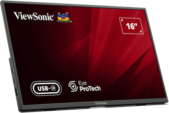 Viewsonic VA1650 IPS Tragbarer Monitor 16" FHD 1920x1080 mit Reaktionszeit 7ms GTG