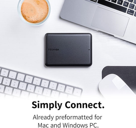 Toshiba Canvio Partner USB 2.0 / USB 3.0 Εξωτερικός HDD 1TB 2.5" Μαύρο