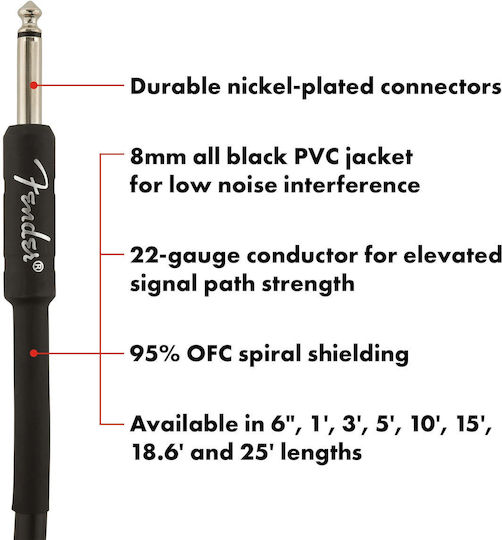Fender Professional Cable 6.3mm male - 6.3mm male 3m (0990820024)