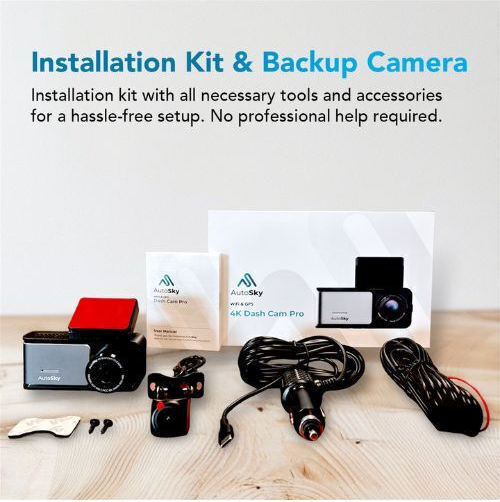 4K Windshield Car DVR Set with Rear Camera