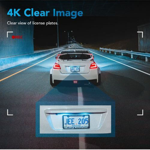 4K Windshield Car DVR Set with Rear Camera