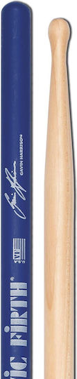 Vic Firth Hickory Drumsticks Drums Signature Series Gavin Harrison with Tip Shape Drop in Blue Color