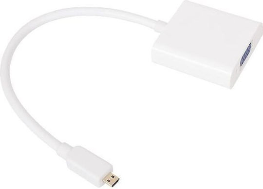Adaptor Vcom Mini HDMI M la VGA F 0.15m Alb