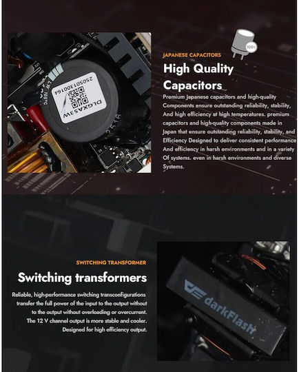 Darkflash 1050W Black Power Supply Full Modular 80 Plus Gold