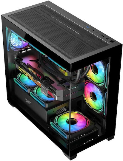 Darkflash DS900M Gaming Mini Tower Κουτί Υπολογιστή με Πλαϊνό Παράθυρο και ARGB Φωτισμό Μαύρο