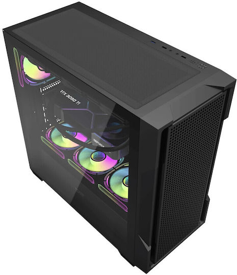 Darkflash DS900 Mesh Gaming Midi Tower Κουτί Υπολογιστή με Πλαϊνό Παράθυρο Μαύρο