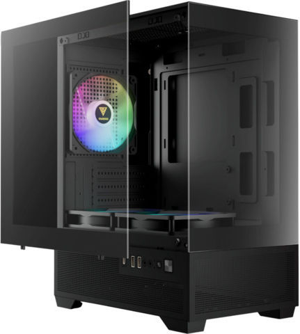 Gamdias AURA GC9M Elite Gaming Micro Tower Computer Case with Side Window and ARGB Lighting Black