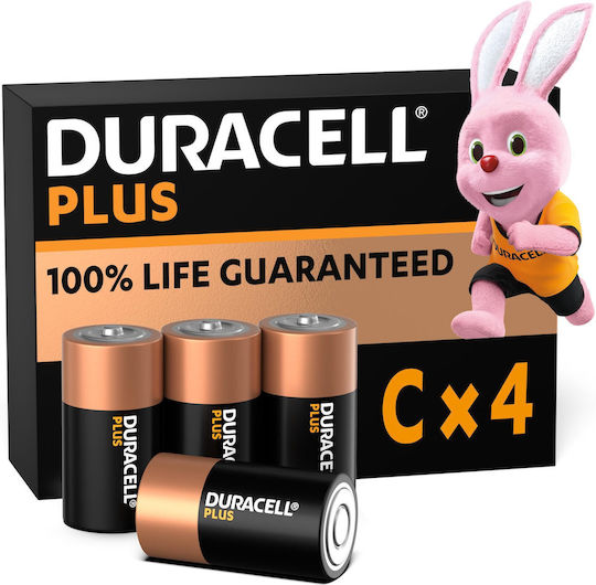 Duracell Plus Αλκαλικές Μπαταρίες C 1.5V 4τμχ