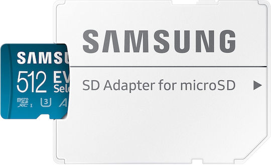 Samsung Evo Select 2024 microSDXC 512GB Klasse 10 U1 Hohe Geschwindigkeit mit Adapter