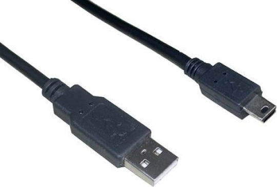 VCOM USB 2.0 Cable USB-A male - mini USB-B male Μαύρο 3m CU215-3