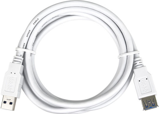 Premiumcord USB кабел USB-A USB-A 5 M Бял Ku3paa5w